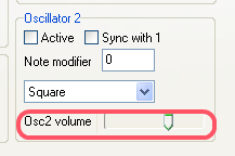 volume for second oscillator