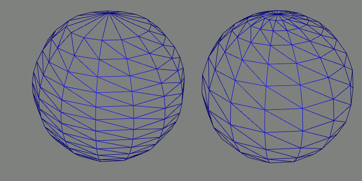 the comparison between old and new sphere, same triangle count! ;)